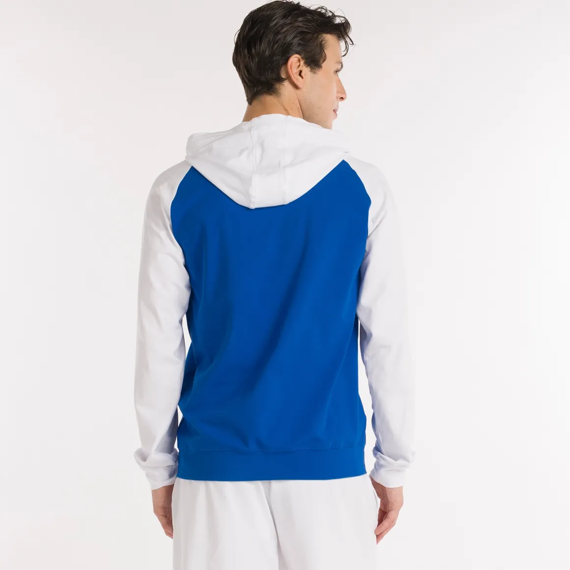 Sweat à capuche zippé bicolore