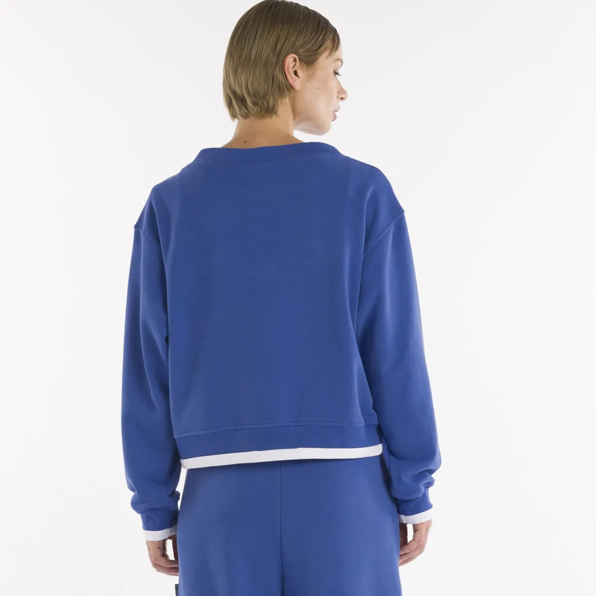 Sweatshirt crop à col ras du cou SS25 pour femmes